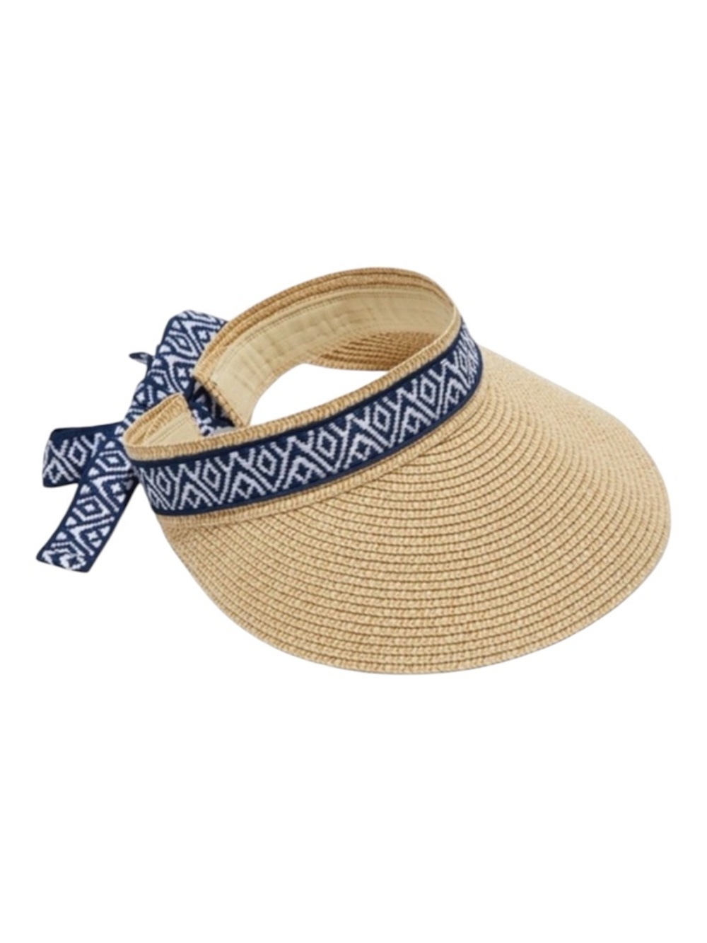 Sea & Grass Straw Visor with Ribbon